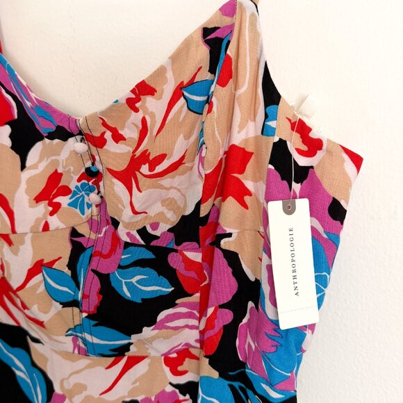 NWT Anthropologie Tina floral flounce midi dress 12 - Picture 6 of 9